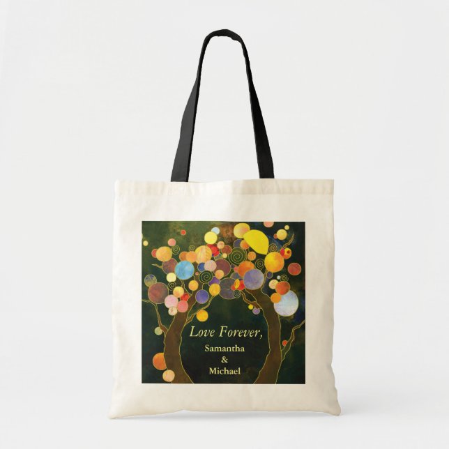 Tote Bag Symbole des arbres d'amour éternel (Devant)