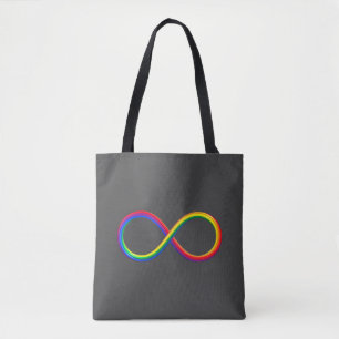 Tote Bag Symbole d'infini couleur arc-en-ciel LGBT