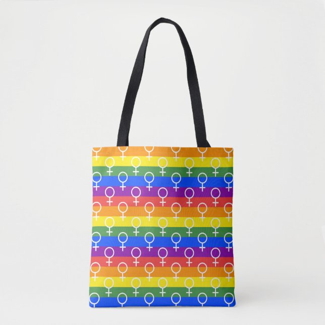 Tote Bag Symbole féminin Motif arc-en-ciel (Devant)