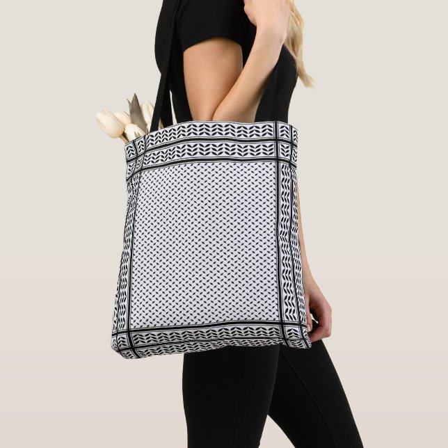 Tote Bag Symbole Keffiyeh de la Palestine Motif de résistan (De près)