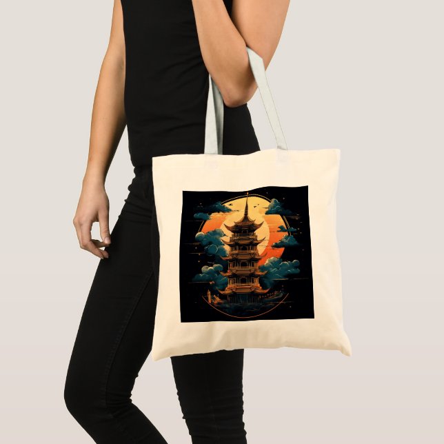 Tote Bag Symbole Logo de la pagode2 Art numérique (Devant (produit))