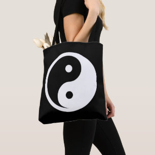 Tote Bag Symbole Yin Yang - tatouage solide design 2