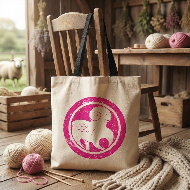 Tote Bag SYMBOLE Zodiaque Aries Grunge Ram Rose Astrologie (Créateur téléchargé)