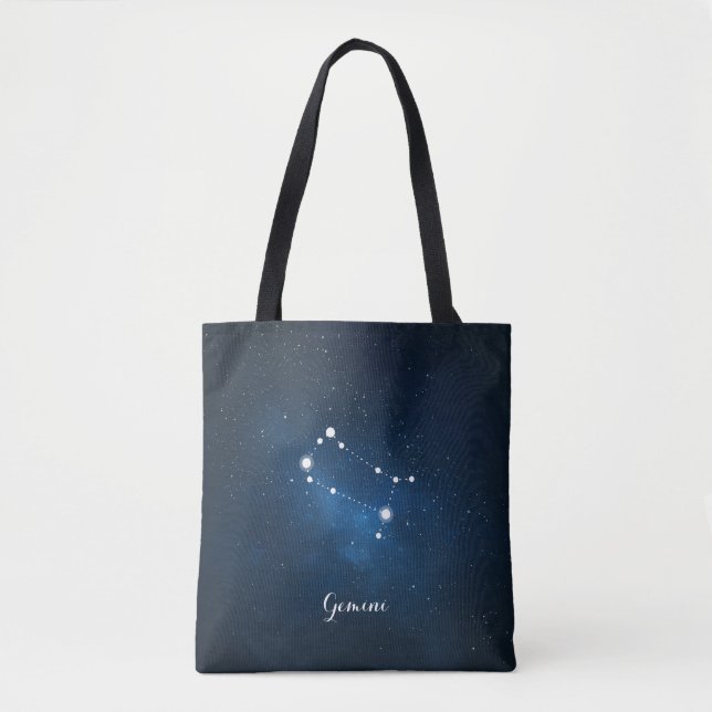 Tote Bag SYMBOLE Zodiaque Gemini Bleu Constellation (Devant)