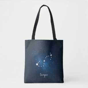 Tote Bag Symbole Zodiaque Scorpio Bleu Constellation