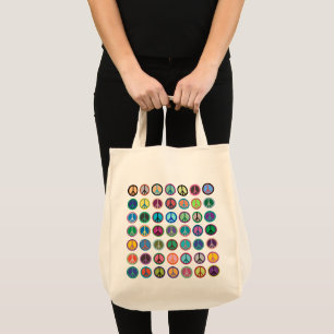 Tote Bag Symboles de paix en couleur