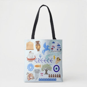 Tote Bag Symboles grecs Amateurs de voyage