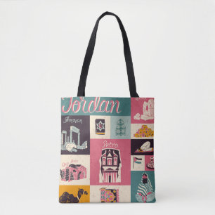 Tote Bag Symboles illustrés de la culture jordanienne