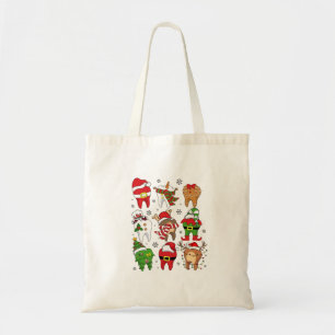 Tote Bag Sympathique Noël Dental Tooth Characters Fun Holid