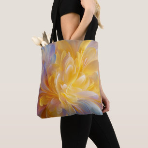 Tote Bag Symphonie dorée de pétales abstraits en fleurs
