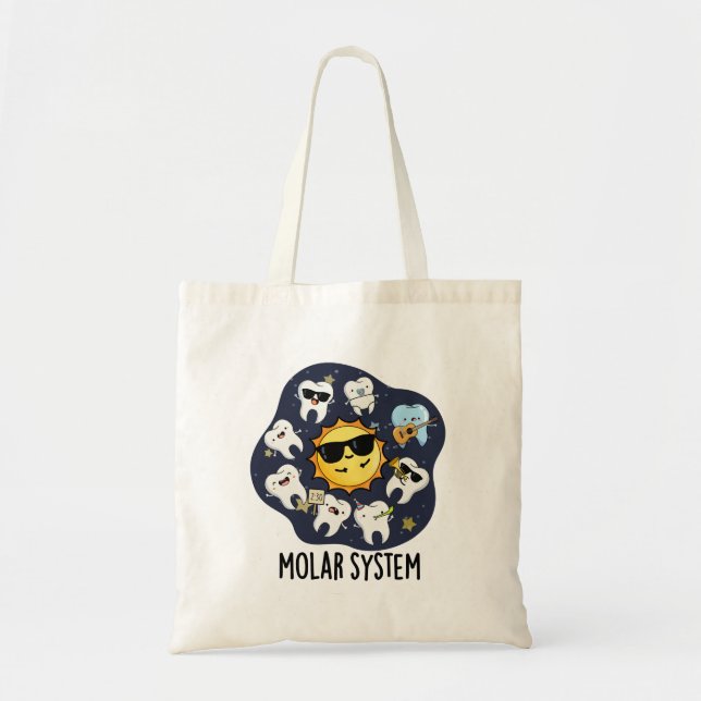 Tote Bag Système Molaire Funny Dental Astronomy Pun (Devant)