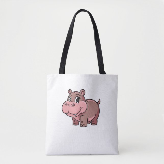 Tote Bag T-Shirt à manches longues pour bébé mignon Hippo M (Devant)