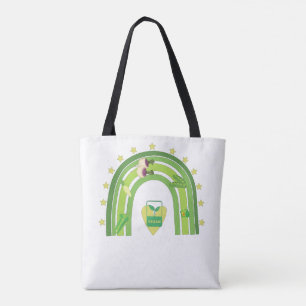 Tote Bag T-shirt arc-en-ciel végétalien