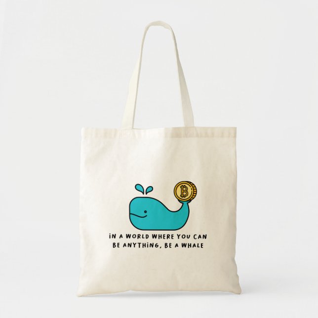 Tote Bag T-shirt baleine Bitcoin (Devant)