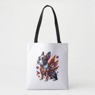 Tote Bag T-shirt Boston Terrier origami drôle classique mig