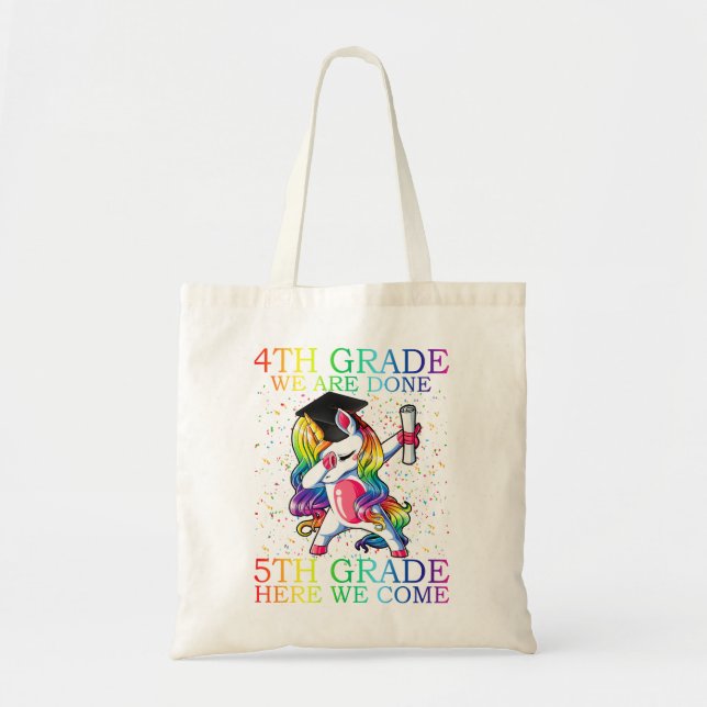 Tote Bag T-Shirt cadeau Unicorne de 4e année. (Devant)