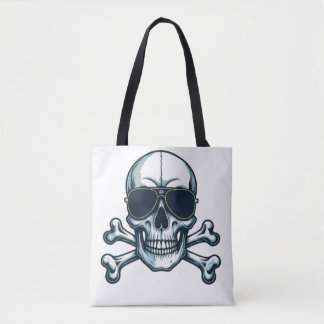 Tote Bag T-shirt crâne Rockstar - Gras et Badass"