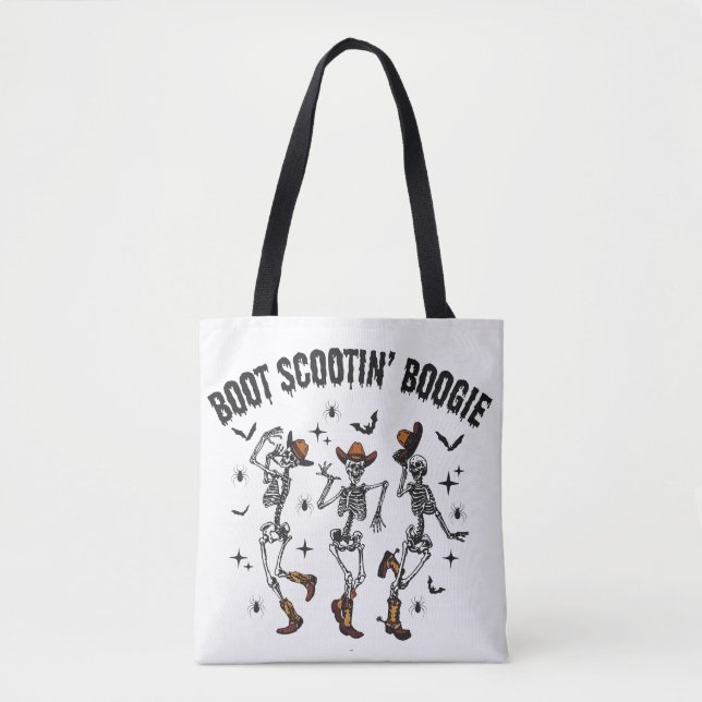 Tote Bag T-shirt de danse de la ligne de squelette d'Hallow (Devant)