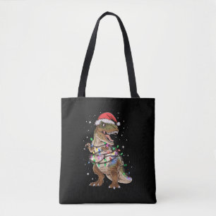Tote Bag T-shirt de Noël Dinosaure T-rex Arbre Xmas Dino