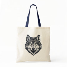 T-shirt graphique tête de loup solitaire féroce
