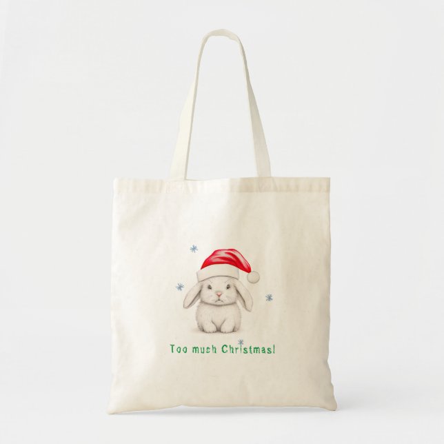 Tote Bag T-shirt lapin de Noël (Devant)