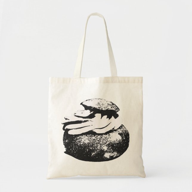 Tote Bag T-shirt suédois Semla bun Fika (Devant)