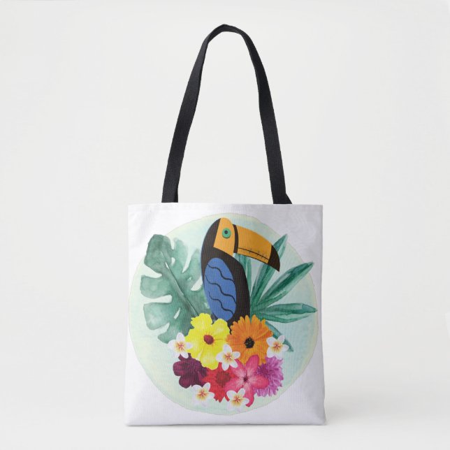 Tote Bag T-shirt toucan tropical (Devant)