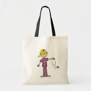 Tote Bag T-shirts Blond Female Stick Figure Nurse