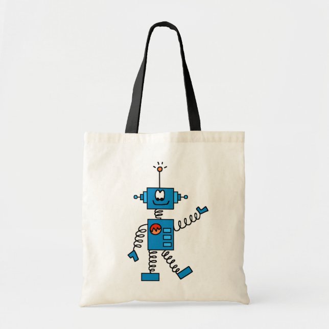 Tote Bag T-shirts et cadeaux bleus de robot (Devant)