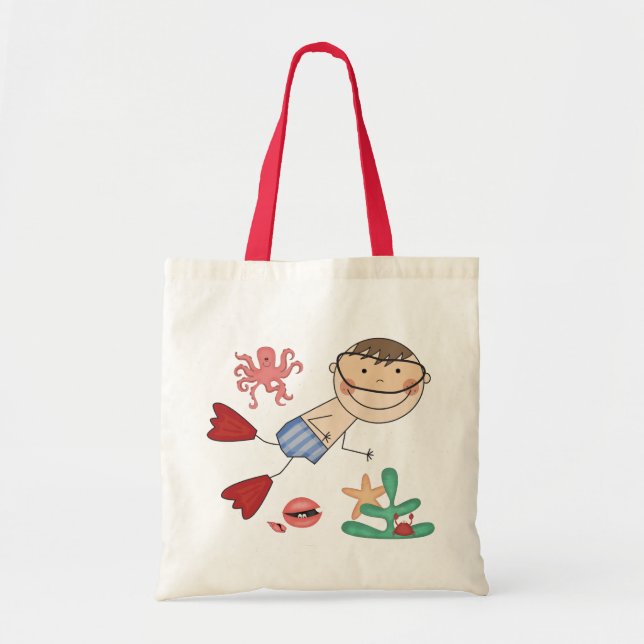 Tote Bag T-shirts et cadeaux de natation de garçon (Devant)