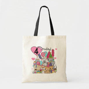 Tote Bag T-shirts et cadeaux fête Kittens 4e anniversaire