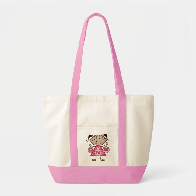 Tote Bag T-shirts et cadeaux pour la petite fille 1er anniv (Devant)