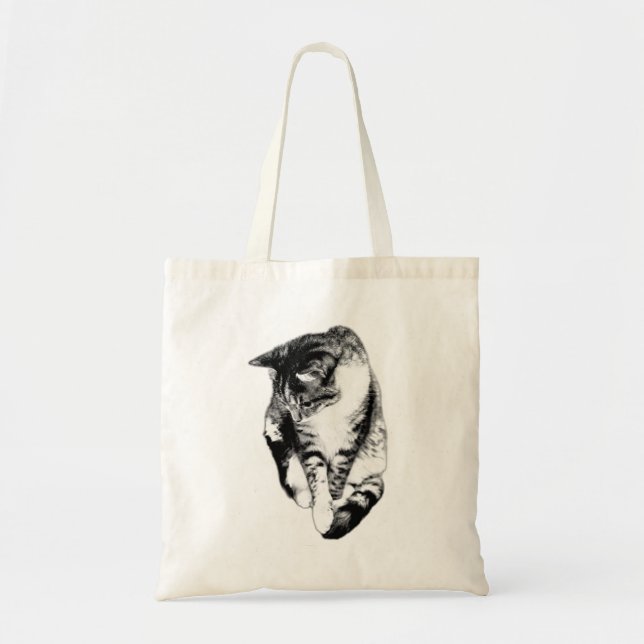 Tote Bag Tabby Cat Monochrome Fourre-tout (Devant)