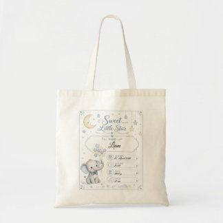 Tote Bag Tableau de naissance bébé personnalisable avec élé