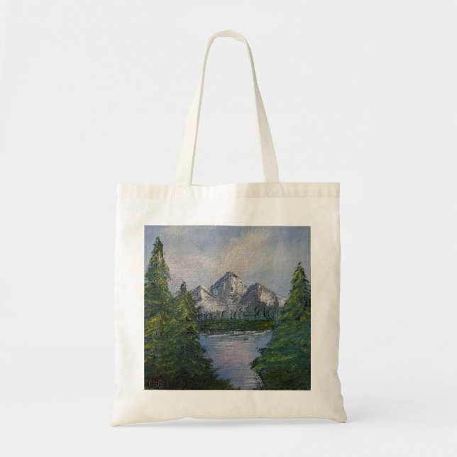 Tote Bag Tableau de style Bob Ross #2 (Devant)