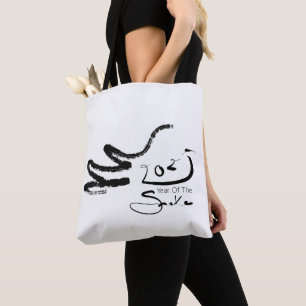 Tote Bag Tableau original 2 serpent Nouvel An chinois 2025