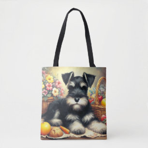 Tote Bag Tableau Schnauzer vintage