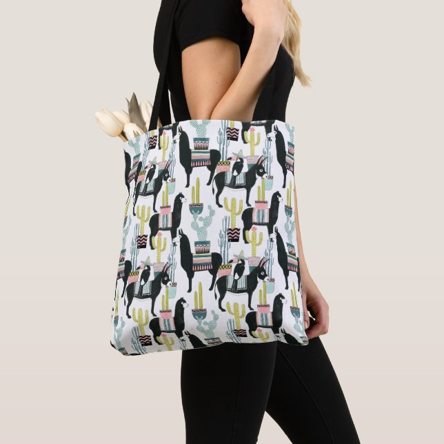 Tote Bag Taco à propos d'amour | Motif Llama & Donkey (De près)