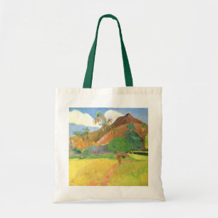 Tote Bag Tahitian Landscape, Mountains Tahiti, Paul Gauguin