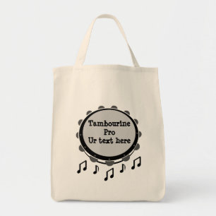 Tote Bag Tambourine noir et blanc