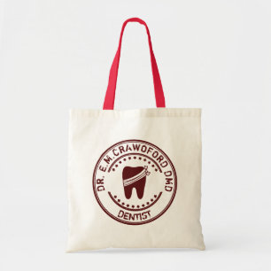 Tote Bag Tampon en caoutchouc de dentiste avec la dent et