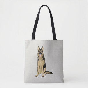 Tote Bag Tan et noir mignon berger allemand chien GSD