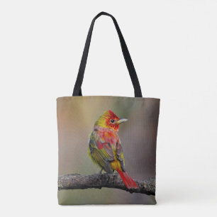 Tote Bag Tangara écarlate en mue - Photographie originale