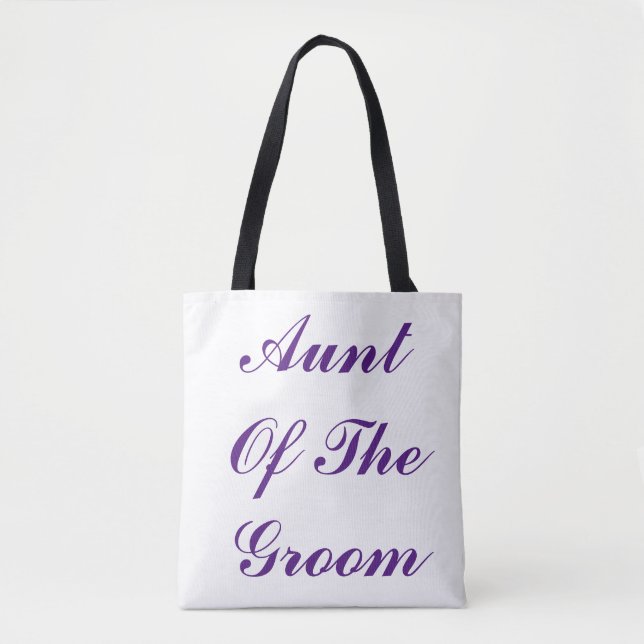 Tote Bag Tante Du Groom Mariage Élégant Et Violet Élégant (Devant)