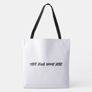 Tote Bag Tapez votre nom ici Imprimé Texte Mariage Shopping