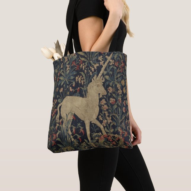 Tote Bag Tapisserie allégorique de "Millefleurs" avec des (De près)