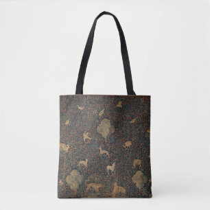 Tote Bag Tapisserie allegorique Millefleurs avec animaux