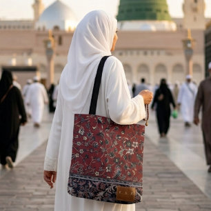 Tote Bag Tapisserie Imprimée de Madinah Rouge Vintage