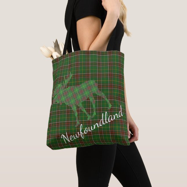 Tote Bag Tartan de Terre-Neuve dans tout le BAG d'orignal (De près)