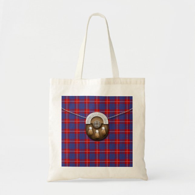Tote Bag Tartan et escarcelle de Hamilton de clan (Devant)